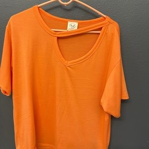 Orange Cut-Out Boxy Tee